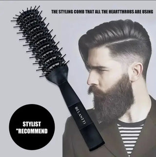 Belantti 3-Piece Hair Styling Set – Detangling Brush, Wide Tooth Comb & Rat Tail Comb (Black)