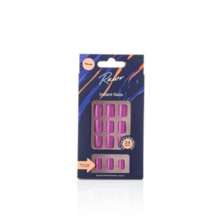 Rawr Stick On Nails Glossy Purple Square