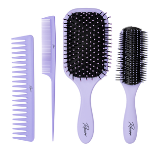 Detangling Hair Brush Set - Purple