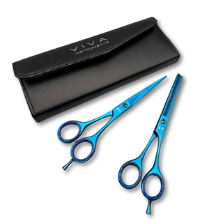 Haircut & Thinning Scissors Set - Blue