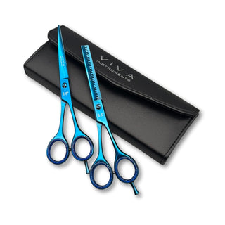 Haircut & Thinning Scissors Set - Blue