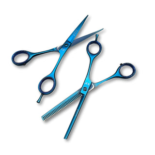 Haircut & Thinning Scissors Set - Blue