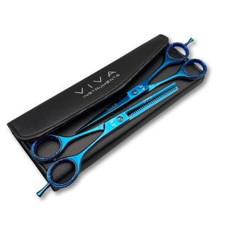 Haircut & Thinning Scissors Set - Blue