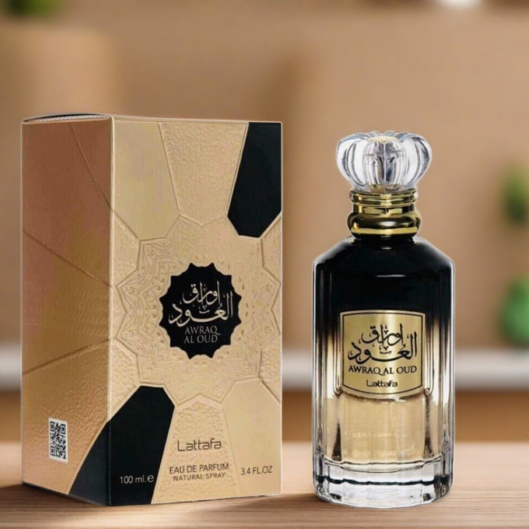 mysamu.co.uk 100 ml perfume Awraq Al Oud Perfume 100ml By Lattafa Arabic Arabian Rose Vanilla Scent Unisex