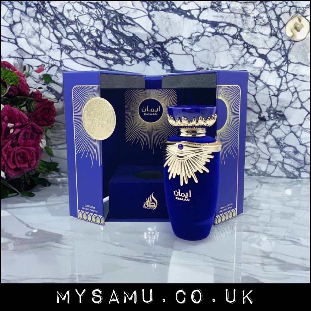 mysamu.co.uk ARABIC PERFUME Emaan Lattafa Perfumes for women 100ml EDP scent bottle