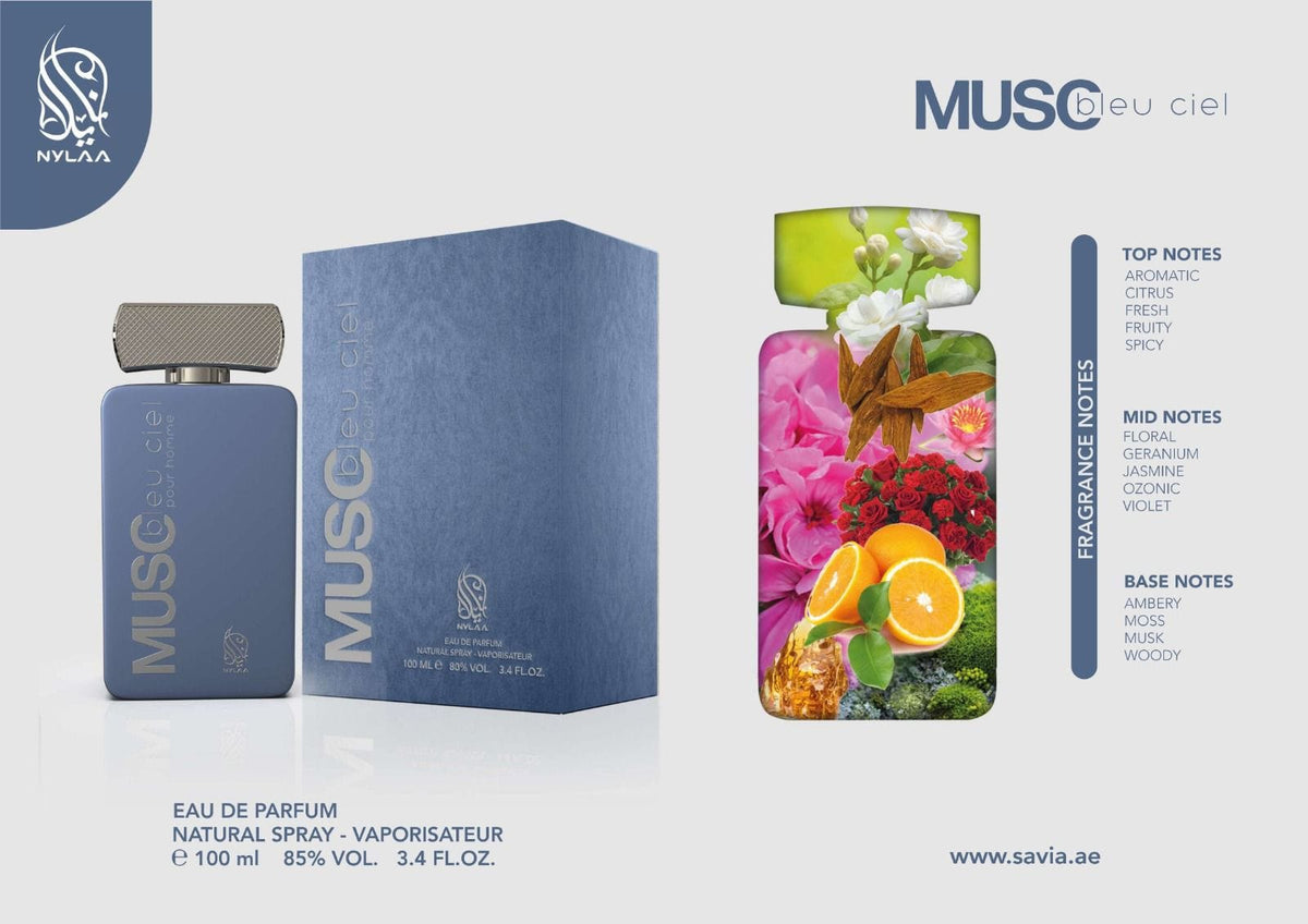 mysamu.co.uk ARABIC PERFUME Pour Homme Musc bleu ciel 100ml Scent EDP Men Perfum