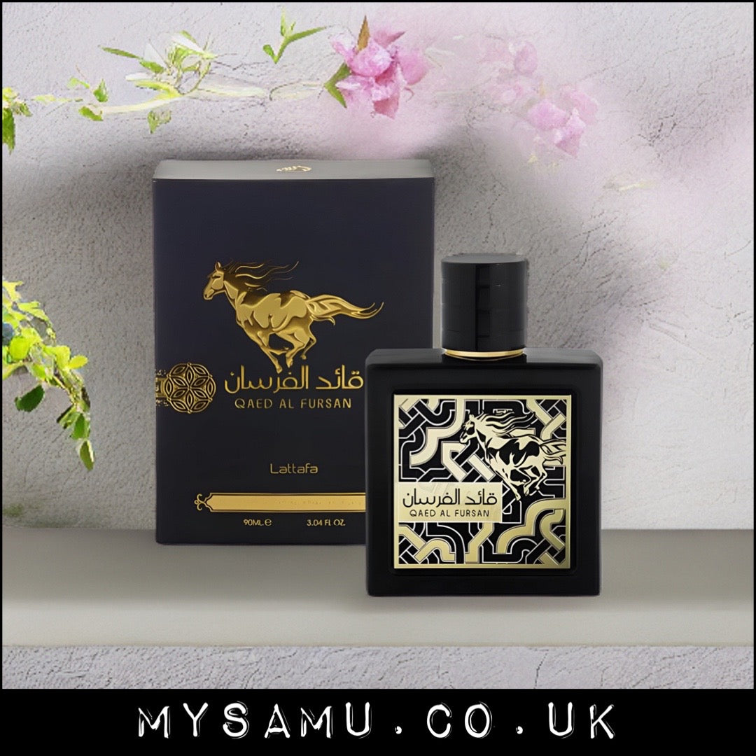 mysamu.co.uk ARABIC PERFUME Qaed Al Fursan Lattafa Unisex Perfumes 90 ml EDP scent bottle